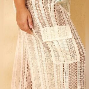 Wild Fable-Crochet Mid-Rise Cargo Pants Cover Up Bottoms